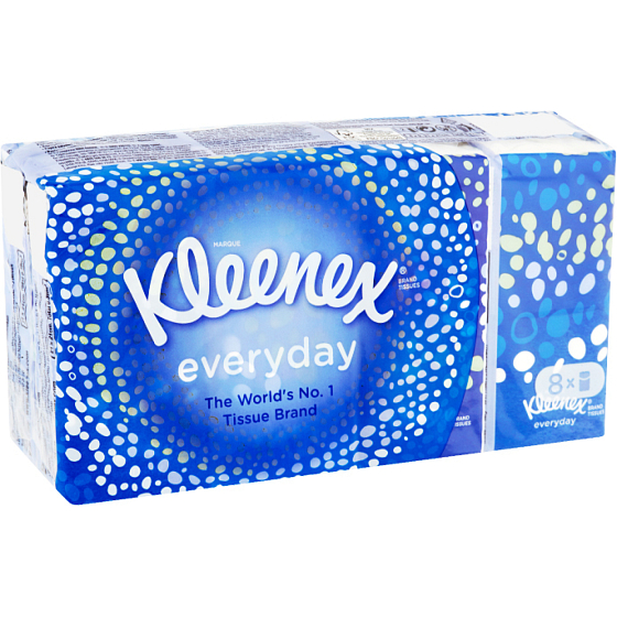 Kleenex 2-warstwowe chusteczki papierowe Everyday, 8× 9 szt.