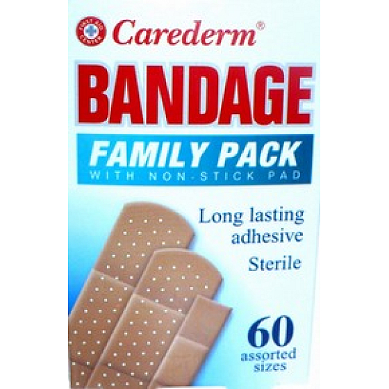 Carederm Bandage sterilní náplasti na drobná poranění 60 kůsu 3 velikosti