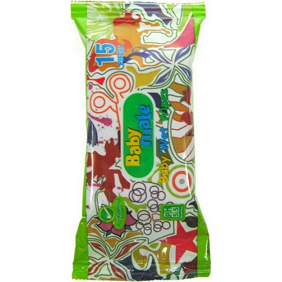Wipes Baby Mate vlhčené hygienické ubrousky 15 kusů