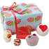 Bomb Cosmetics Jahodová pláň - Strawberry Fields mix balistiků 380 g + glycerinové mýdlo 100 g, kosmetická sada