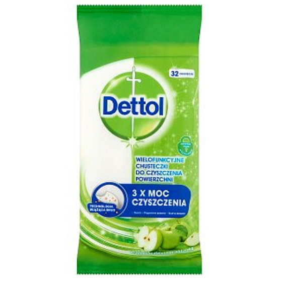 Dettol Zelené jablko antibakteriální ubrousky na povrchy 36 kusů