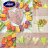 Nekupto Papírové ubrousky 3 vrstvé 33 x 33 cm 20 kusů Velikonoční Srdíčko, kolem tulipány
