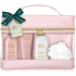 Baylis & Harding Jojoba, Vanilka & Mandlový olej mycí gel 300 ml + sprchový krém 300 ml + tělové mléko 200 ml + mycí houba + kosmetická taštička + toaletní taška, kosmetická sada pro ženy