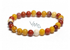 Bransoletka z elastycznego naturalnego kamienia Mokait, koralik 6 mm / 16 - 17 cm, motywujący kamień
