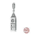 Charm Srebrna 925 Londyn Big Ben, zawieszka na bransoletkę podróżniczą