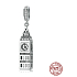 Charm Srebrna 925 Londyn Big Ben, zawieszka na bransoletkę podróżniczą
