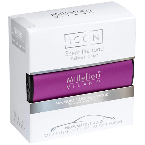 Millefiori Milano Icon Magnolia Blossom & Wood Odświeżacz do samochodu Classic zapach 2 miesiące 47 g