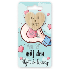 Nekupto Kapesní objetí Srdce Vždy rozzáříš můj den, objetí do kapsy 6 x 12 cm Nekupto Kapesní objetí Srdce Vždy rozzáříš můj den, objetí do kapsy 6 x 12 cm