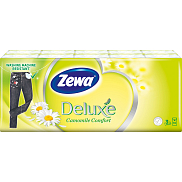Zewa Deluxe Camomile Comfort 3-warstwowe chusteczki papierowe, 10× 10 sztuk