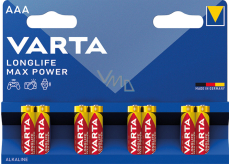 Varta Longlife Max Power AAA mikrotužkové baterie 8 ks