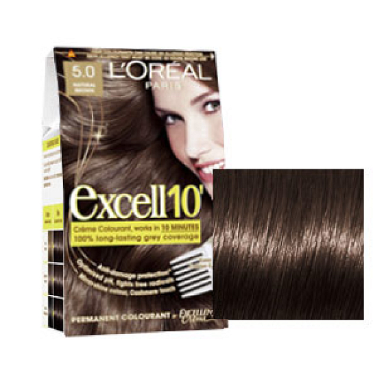 Loreal Paris Excell 10 barva na vlasy odstín 5,0 světle hnědá