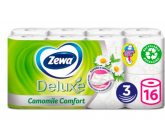 Zewa Deluxe Aqua Tube Camomile Comfort parfémovaný toaletní papír 3 vrstvý 150 útržků 16 kusů, rolička, kterou můžete spláchnout