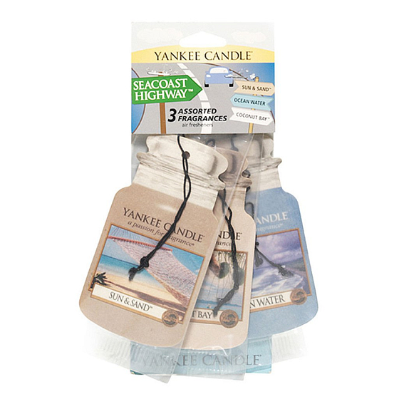 Yankee Candle Seacoast Highway - Mix slunečních paprsků Classic visačka do auta papírová sada 12 g x 3 kusy