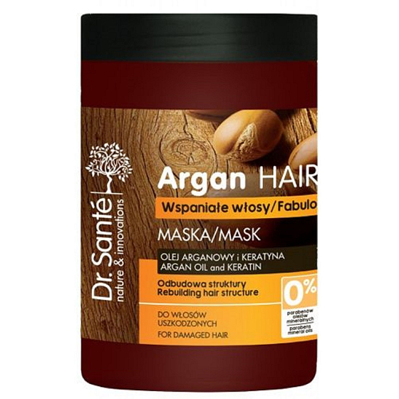 Dr. Santé Olejek arganowy i keratynowa maska do zniszczonych włosów 1l
