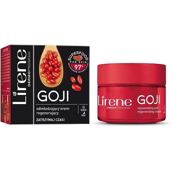 Lirene Dermo Program Superfood Goji z ekstraktem z goji odmładzający regenerujący krem dzienny i nocny 50 ml