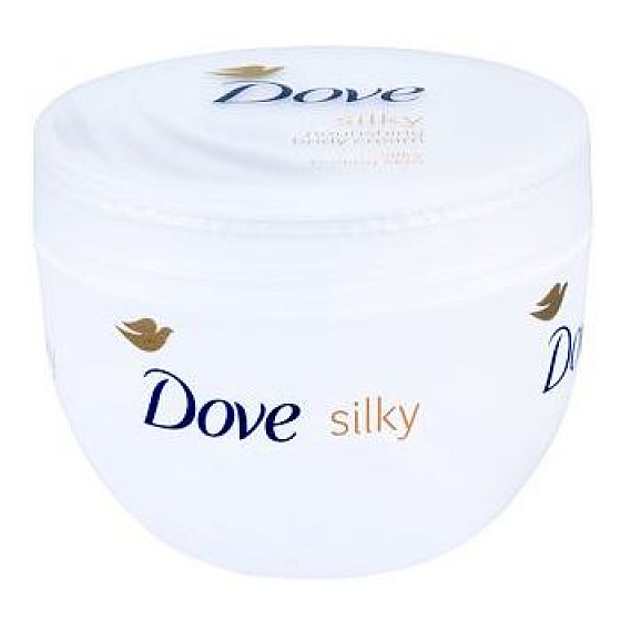 Dove Silky vyživující tělový krém na celé tělo s čistým hedvábím 300 ml