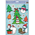 Okenní fólie bez lepidla s glitrem Merry Christmas lední medvěd 30 x 20 cm