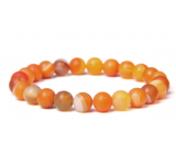 Achát oranžový krajkový náramek elastický přírodní kámen, kulička 8 mm / 16 - 17 cm, klid - ochrana - síla - harmonie