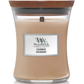 WoodWick Cashmere - Kašmír vonná svíčka s dřevěným knotem a víčkem sklo střední 275 g