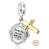 Charm Srebrna 925 Religijne Cuda Isah 41:10, 2w1 zawieszka na bransoletkę