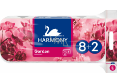 Harmony Premium Garden Pure White 3-warstwowy papier toaletowy, 8+2 role, rolka 17,5 m