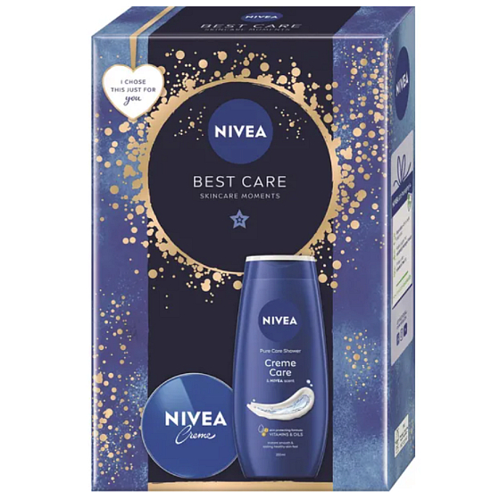 Nivea Najlepsza Pielęgnacja Creme Care żel pod prysznic 250 ml + Nivea Creme krem do podstawowej pielęgnacji 75 ml, zestaw kosmetyków