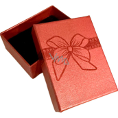 Krabička karton s houbičkou na šperky potisk mašle červená 6,5 x 8,5 cm