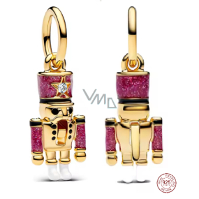 Charm Sterlingové stříbro 925 Louskáček - Symbol odvahy a Vánoc, pozlacený, přívěsek na náramek vánoce Charm Sterlingové stříbro 925 Louskáček - Symbol odvahy a Vánoc, pozlacený, přívěsek na náramek vánoce