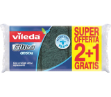 Vileda Glitzi gąbka do naczyń z ochraniaczem na paznokcie + mocna druciana gąbka, opakowanie 2 + 1 sztuka gratis