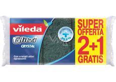 Vileda Glitzi houbička na nádobí s chráničem nehtů + pevná drátěnka, balení 2 + 1 kus zdarma