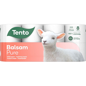 Ten Balsam Pure 3-warstwowy papier toaletowy, 8 rolek, 18 m rolka