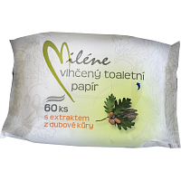 Miléne nawilżany papier toaletowy z ekstraktem z kory dębu 60 sztuk