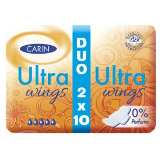 Carine Ultra Wings wkładki higieniczne Duo 2 x 10 sztuk