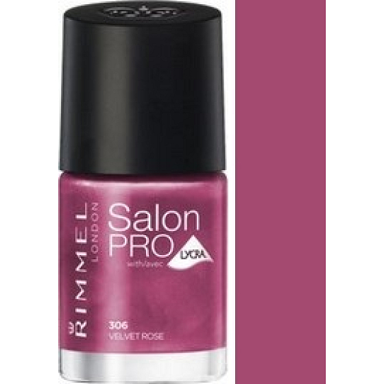 Rimmel London Salon Pro Lycra lak na nehty 306 Velvet Rose 12 ml