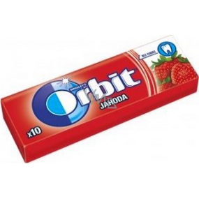 Wrigleys Orbit Jahoda žvýkačky bez cukru ovocné dražé 10 kusů 14 g