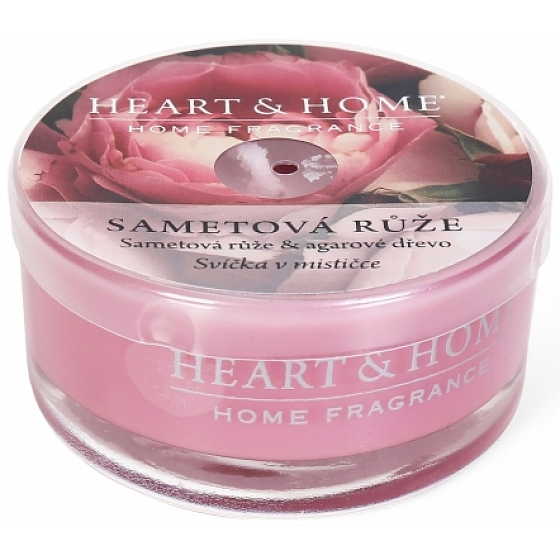 Heart & Home Sametová růže Sojová vonná svíčka v mističce hoří až 12 hodin 36 g
