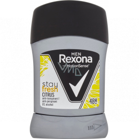 Rexona Men Stay Fresh Citrus tuhý antiperspirant deodorant stick s 48hodinovým účinkem pro muže 50 ml Rexona Men Stay Fresh Citrus tuhý antiperspirant deodorant stick s 48hodinovým účinkem pro muže 50 ml