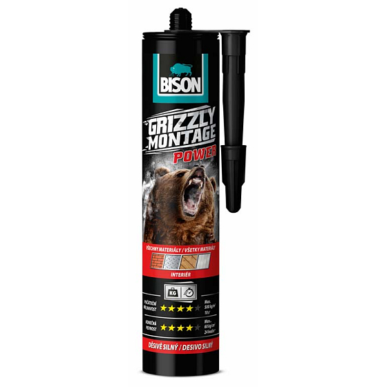 Bison Grizzly Montage Power White mocne i szybkie klej montażowy 370 g