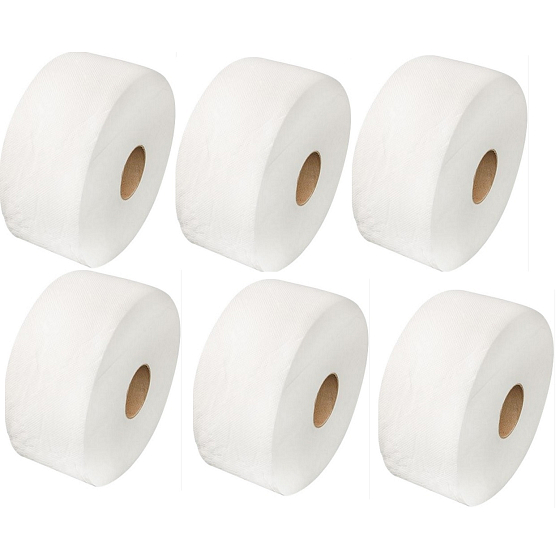 Jumbo 280 papier toaletowy 75% bieli do zapasników 2-warstwowy 6 sztuk