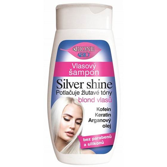Bione Cosmetics Silver Shine tonizujący szampon do włosów 260 ml