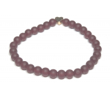 Granat matowy naszyjnik elastyczny naturalny kamień, kuleczka 6 mm / 16 - 17 cm, kamień ognia, miłości