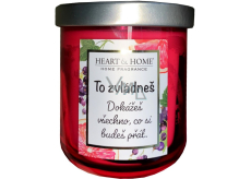 Heart & Home Sěží grep i černý rybíz z sojowym zapachem świeczki z napisem To zładnie 110 g