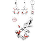 Charm Srebrna 925 Disney Minnie Mouse & Mickey Mouse całujące się, zawieszka na bransoletkę