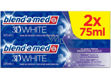 Blend-a-med 3D White Classic Fresh białą pastą do zębów 2 x 75 ml, duopack
