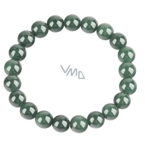 Jadeit Birmański zielony bransoletka elastyczna naturalny kamień, 9 mm / 16 - 17cm, miłość szczęście Jadeit Birmański zielony bransoletka elastyczna naturalny kamień, 9 mm / 16 - 17cm, miłość szczęście