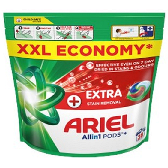 Ariel All in 1 Pods Plus Extra Clean gelové kapsle univerzální, 38 kusů