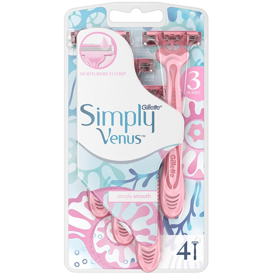 Gillette Venus Simply 3 brzytwa awaryjna 4 sztuki dla kobiet