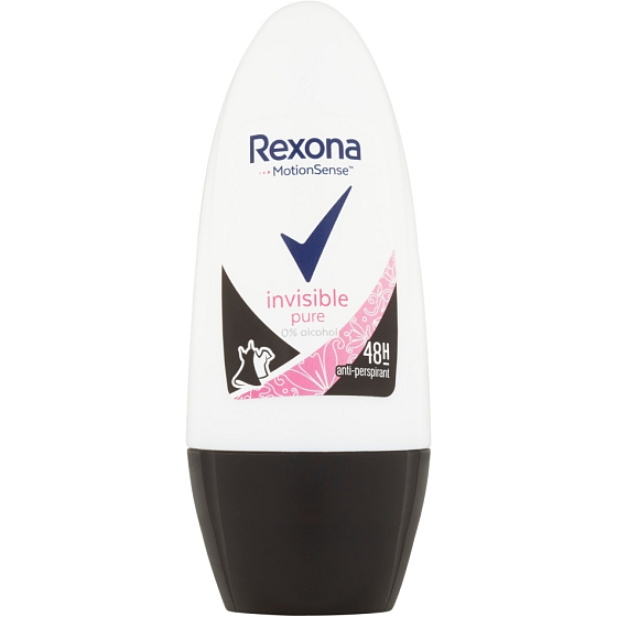 Rexona Invisible Pure kuličkový antiperspirant deodorant roll-on pro ženy 50 ml