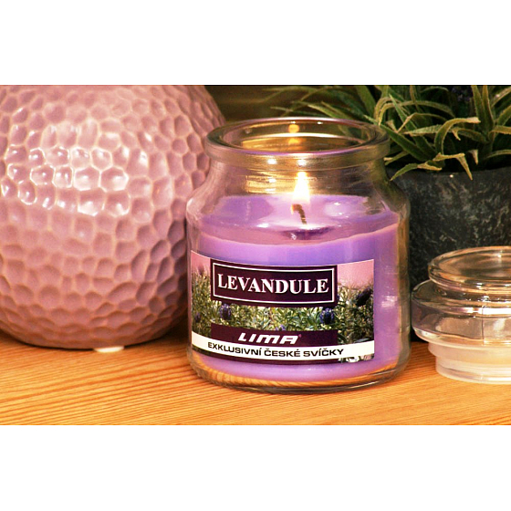 Lima Aroma Dreams Levandule aromatická svíčka sklenička s víčkem 120 g