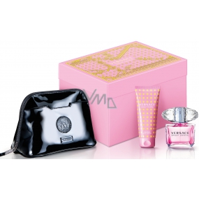 Versace Bright Crystal toaletní voda pro ženy 90 ml + tělové mléko 100 ml + kosmetická taška, dárková sada